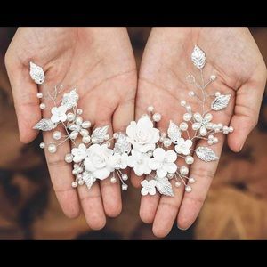 Wedding Hair Accessory-white and silver